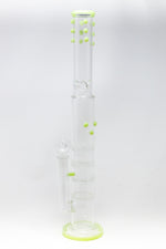 18" Flat Base Quad Honeycomb Percolator Bong w/ Ice Catcher