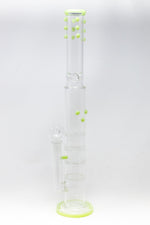 18" Flat Base Quad Honeycomb Percolator Bong w/ Ice Catcher