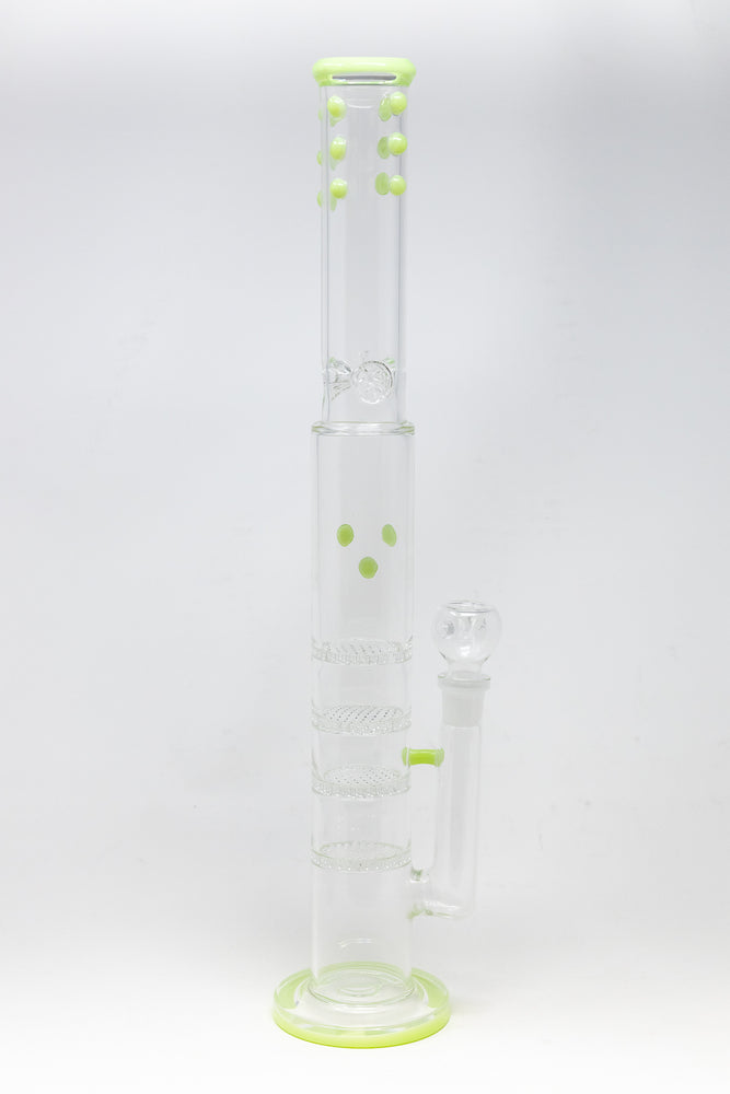 18" Flat Base Quad Honeycomb Percolator Bong w/ Ice Catcher