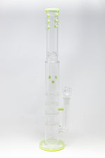 18" Flat Base Quad Honeycomb Percolator Bong w/ Ice Catcher