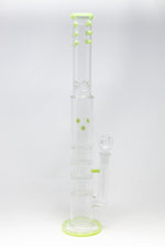 18" Flat Base Quad Honeycomb Percolator Bong w/ Ice Catcher