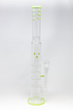 18" Flat Base Quad Honeycomb Percolator Bong w/ Ice Catcher