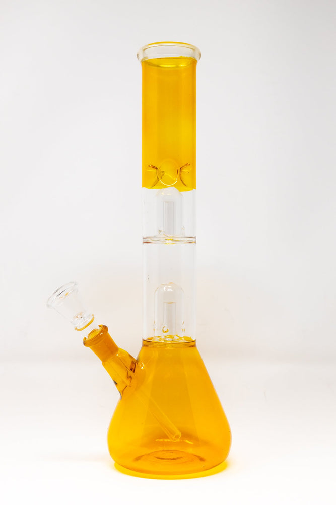 12" Double Percolator Neon Yellow Bong