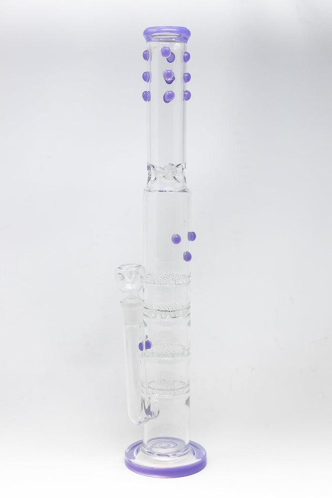 18" Flat Base Quad Honeycomb Percolator Bong w/ Ice Catcher