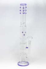 18" Flat Base Quad Honeycomb Percolator Bong w/ Ice Catcher