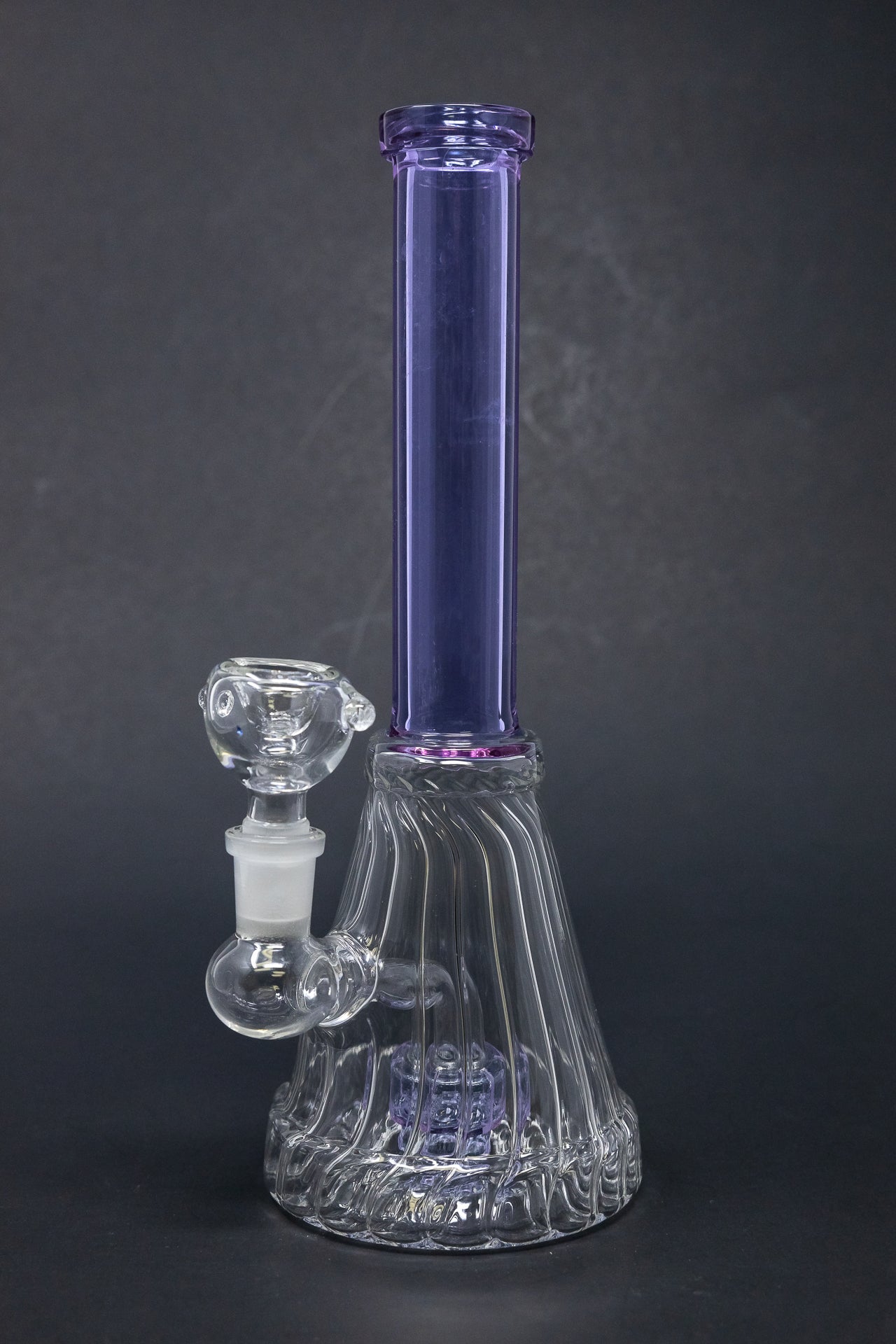 10" Purple Twisted Base Bong