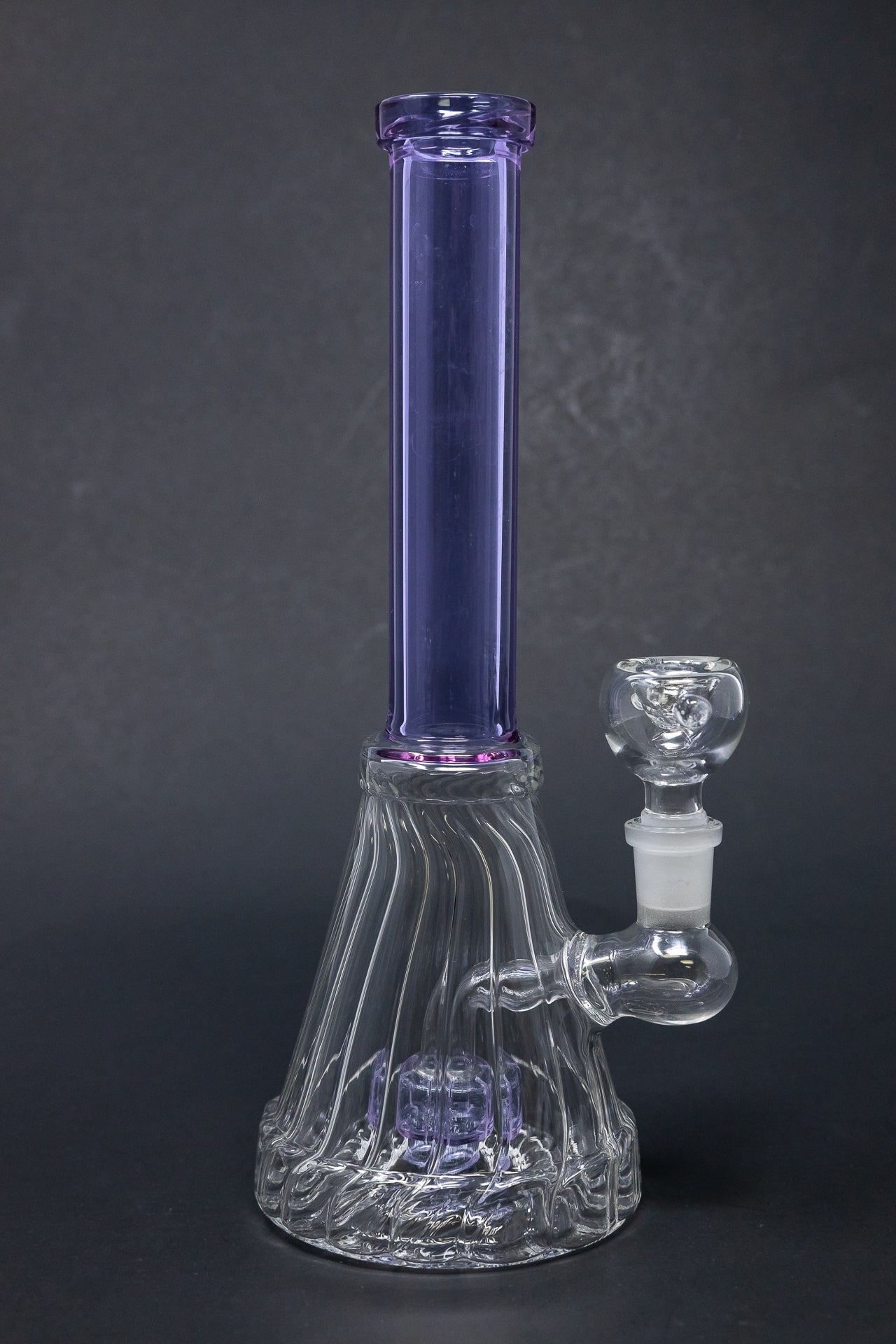 10" Purple Twisted Base Bong