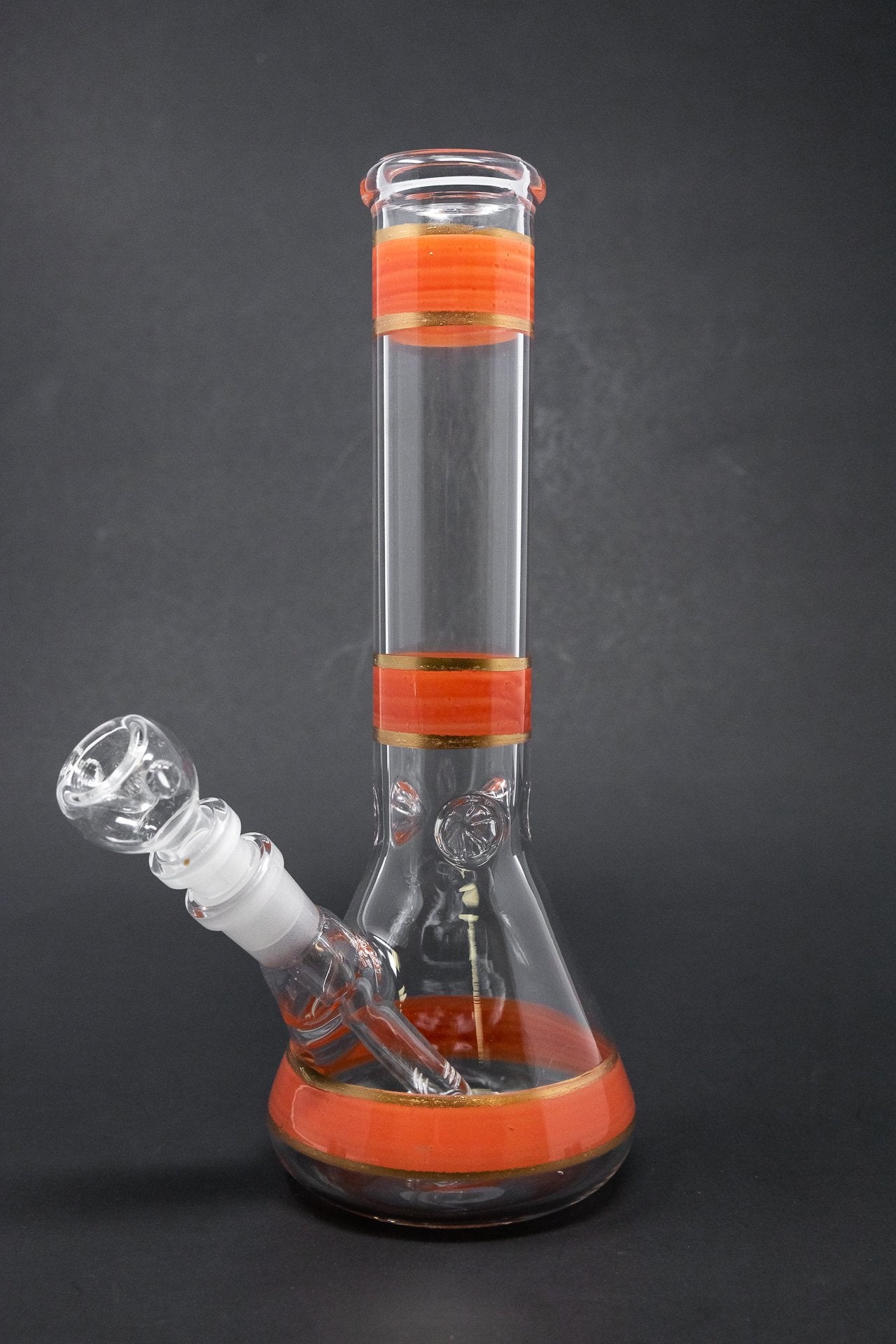 10" Peach Stripe Beaker Bong w/ Ice Catcher