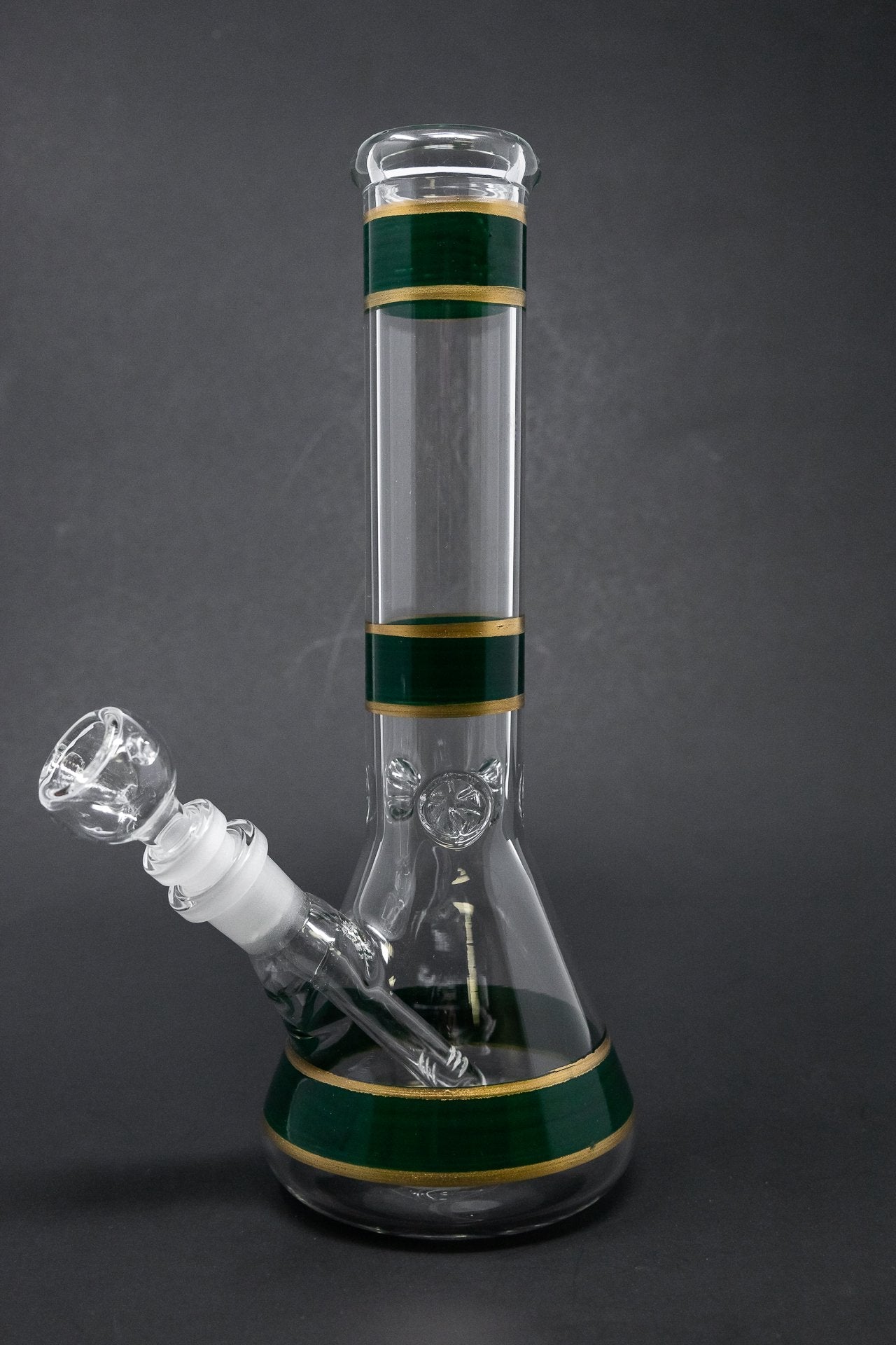 10" Forest Green Stripe Beaker Bong w/ Ice Catcher