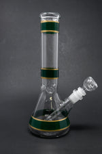 10" Forest Green Stripe Beaker Bong w/ Ice Catcher