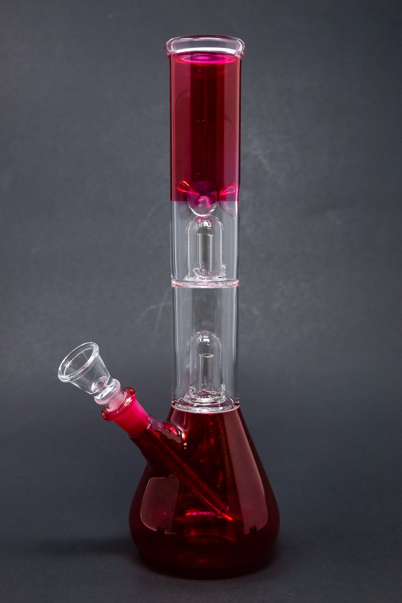 12" Double Percolator Neon Red Bong