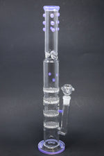 18" Flat Base Quad Honeycomb Percolator Bong w/ Ice Catcher