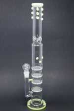 18" Flat Base Quad Honeycomb Percolator Bong w/ Ice Catcher