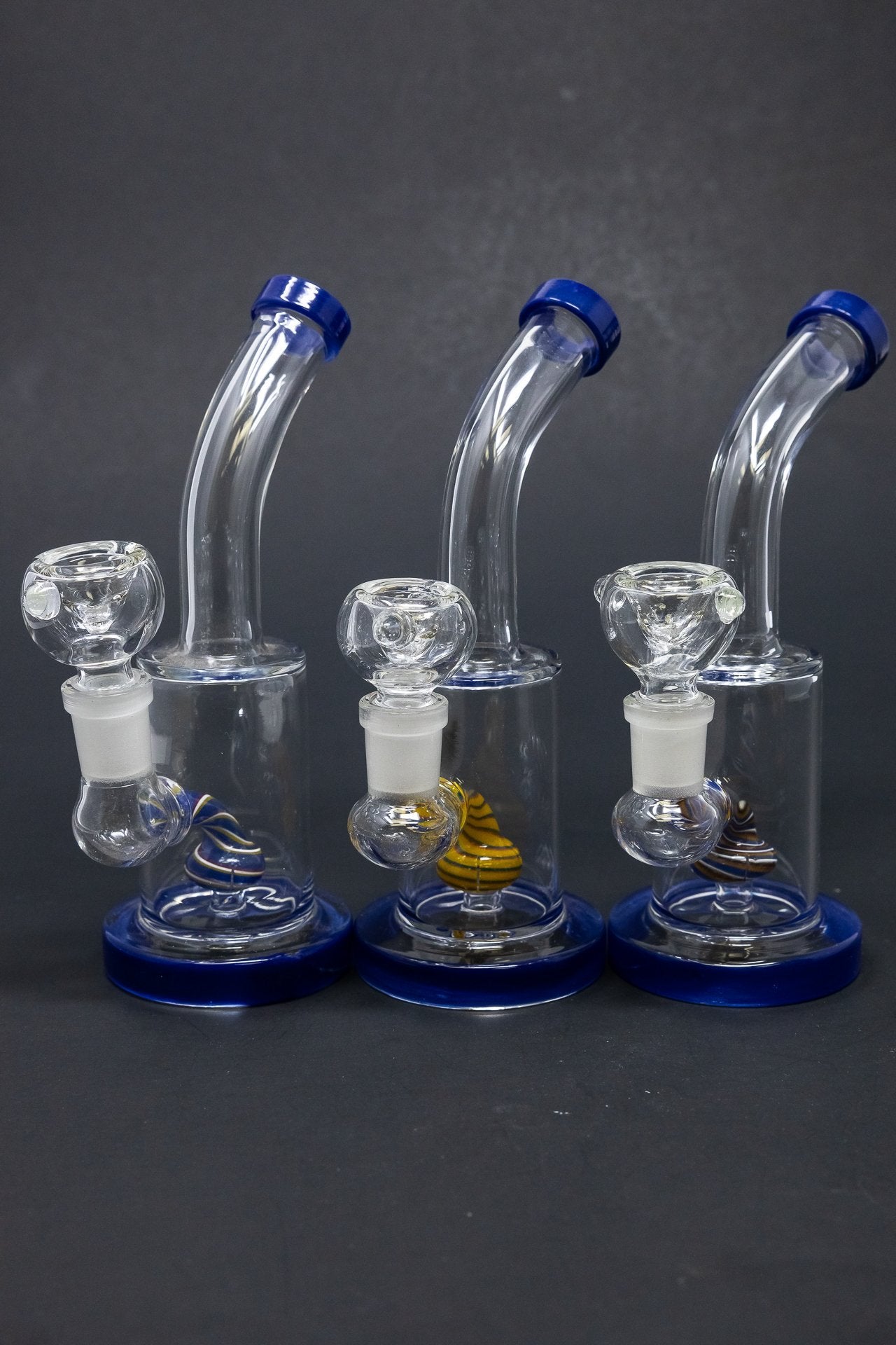 6" Navy Blue Candy Cane Percolator Bong
