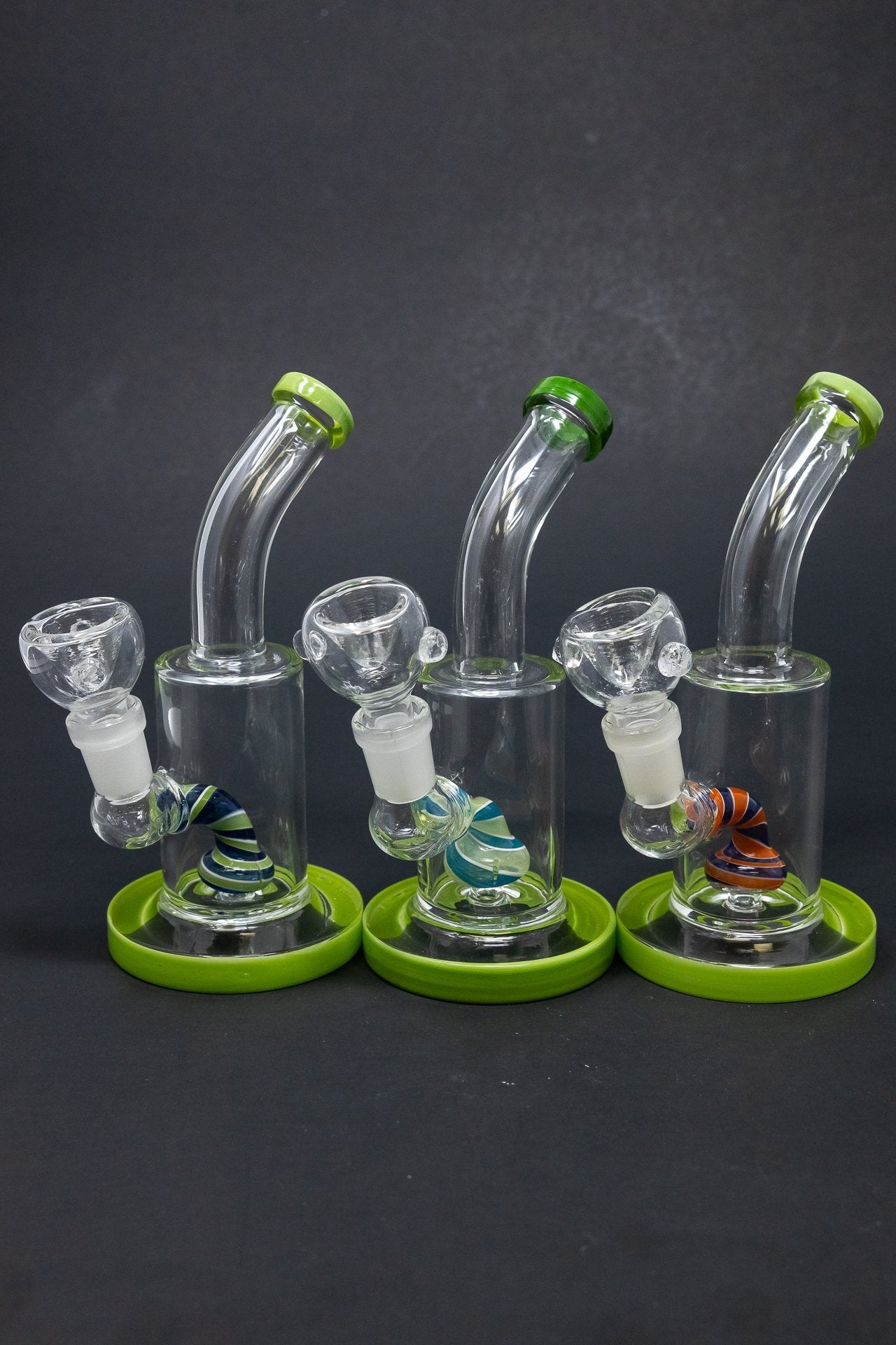 6" Lime Green Candy Cane Percolator Bong