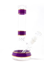 10" Purple Stripe Beaker Bong w/ Ice Catcher