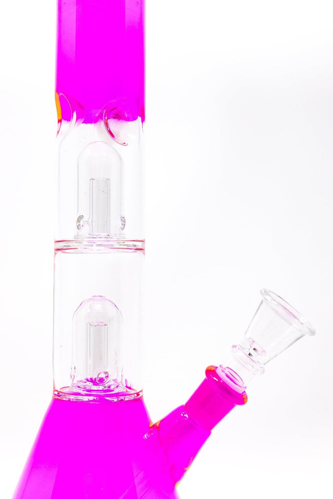 12" Double Percolator Neon Pink Bong