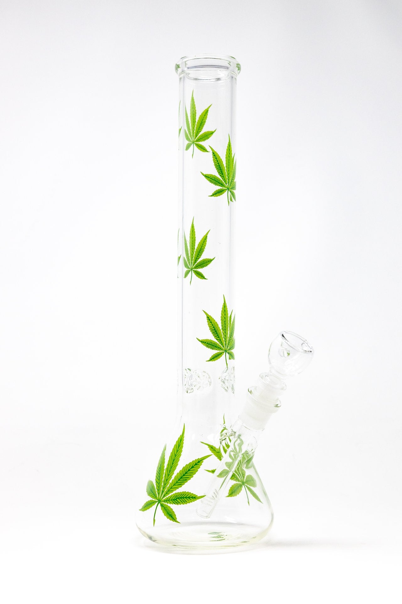 14" Green Leaf Beaker Bong w/ Ice Catcher