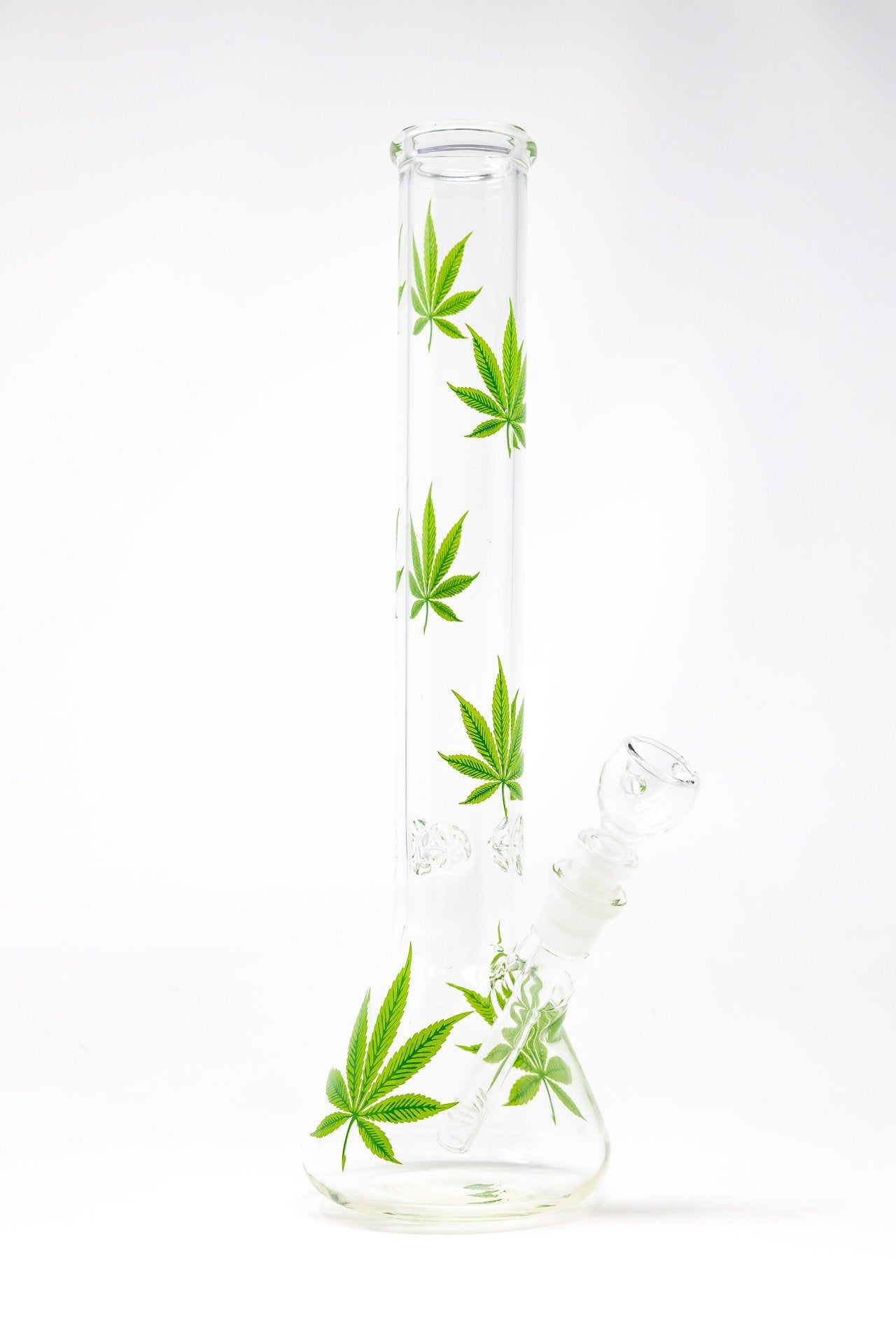 14" Green Leaf Beaker Bong w/ Ice Catcher