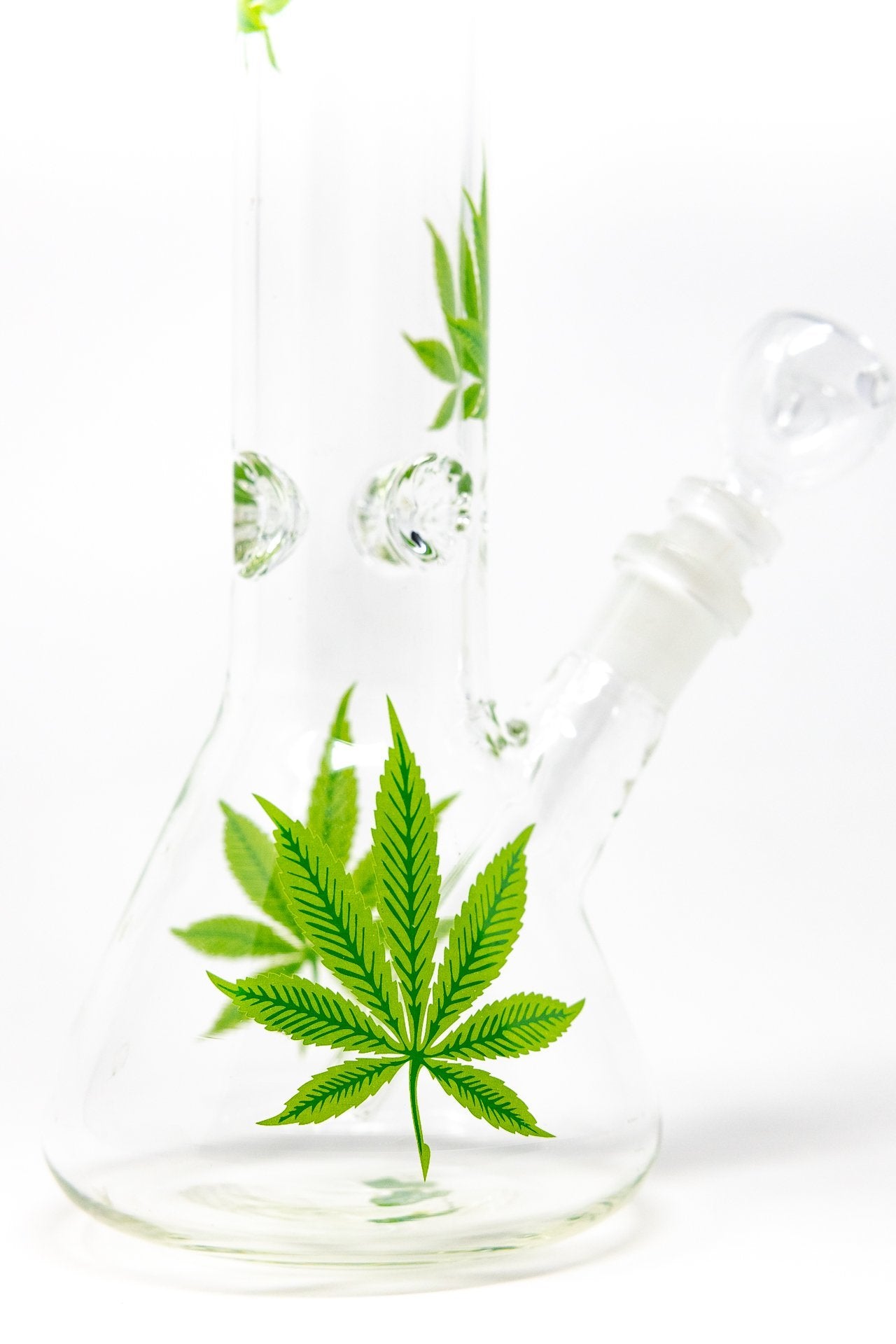 14" Green Leaf Beaker Bong w/ Ice Catcher