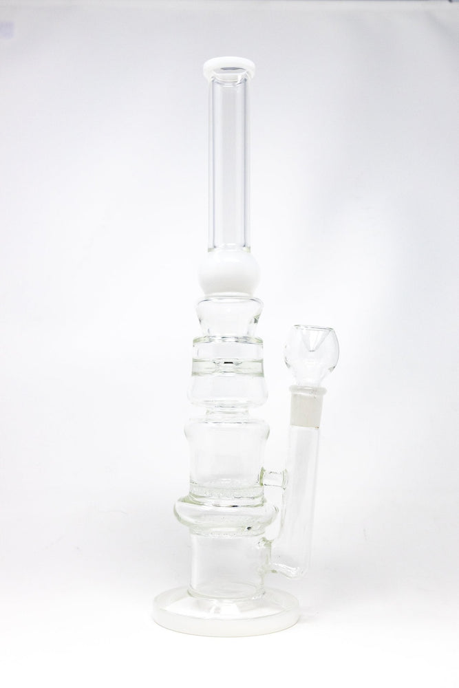 14" White Double Honeycomb Bong