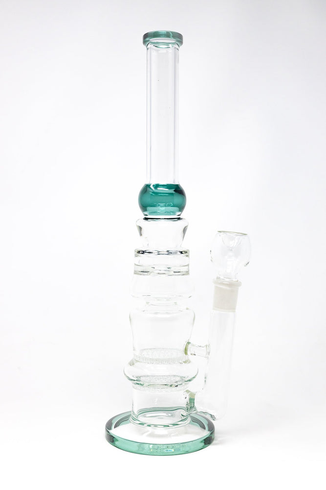 14" Green Double Honeycomb Bong