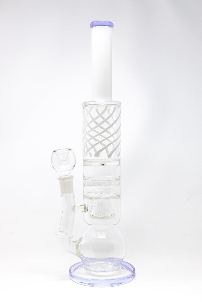 16" Purple Bubble Bottom Double Honeycomb Bong