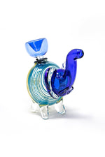 4" Blue Swirl Elephant Hand Pipe w/ Bowl Pc