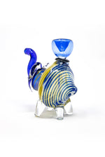 4" Blue Swirl Elephant Hand Pipe w/ Bowl Pc