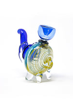 4" Blue Swirl Elephant Hand Pipe w/ Bowl Pc