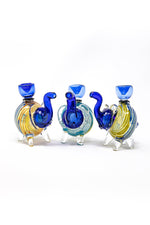 4" Blue Swirl Elephant Hand Pipe w/ Bowl Pc