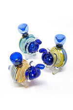 4" Blue Swirl Elephant Hand Pipe w/ Bowl Pc