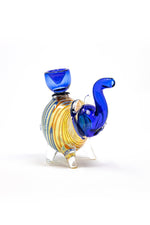 4" Blue Swirl Elephant Hand Pipe w/ Bowl Pc