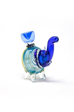 4" Blue Swirl Elephant Hand Pipe w/ Bowl Pc