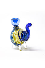 4" Blue Swirl Elephant Hand Pipe w/ Bowl Pc