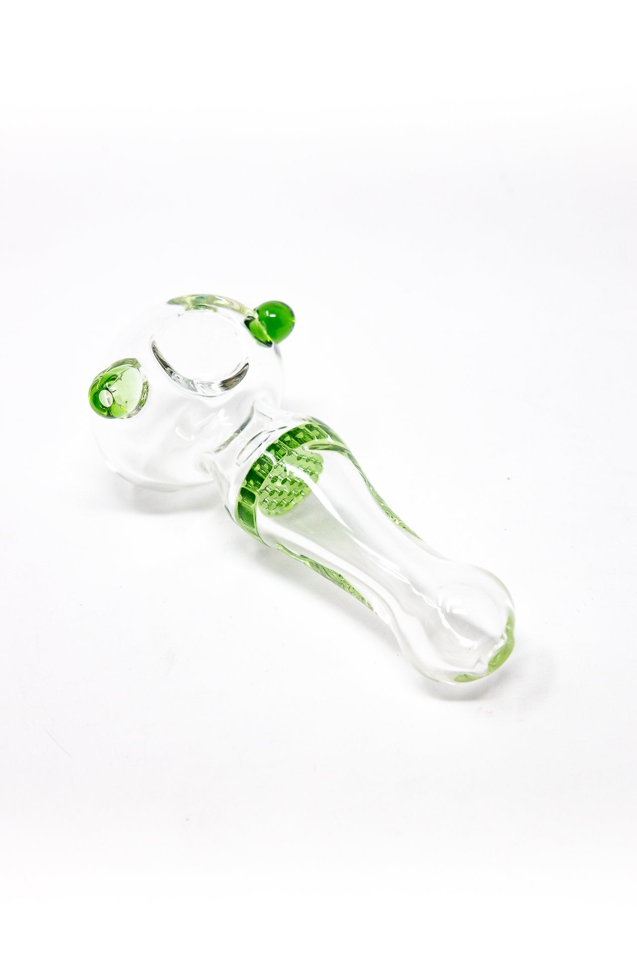 4" Green Honeycomb Filter Glass Hand Smoking Pipe w/ Carb Hole StonedGenie.com