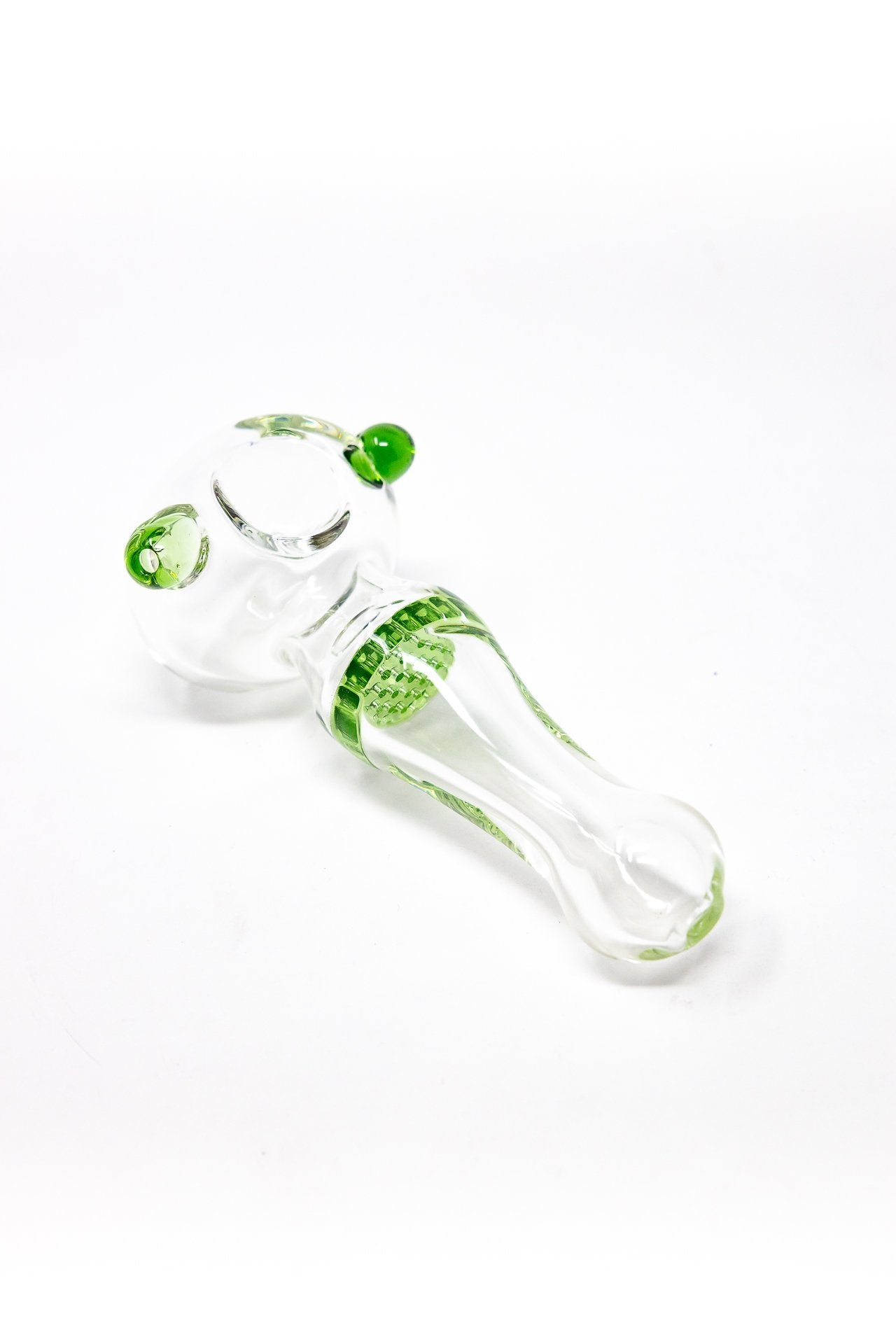 4" Green Honeycomb Filter Glass Hand Smoking Pipe w/ Carb Hole StonedGenie.com