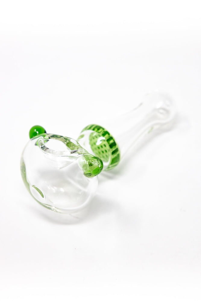 4" Green Honeycomb Filter Glass Hand Smoking Pipe w/ Carb Hole