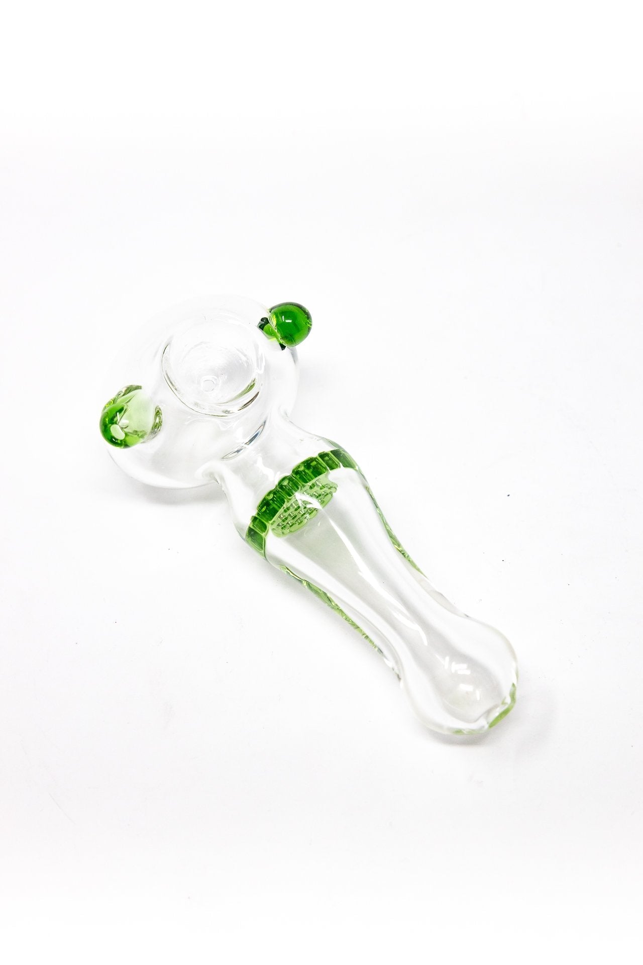 4" Green Honeycomb Filter Glass Hand Smoking Pipe w/ Carb Hole StonedGenie.com