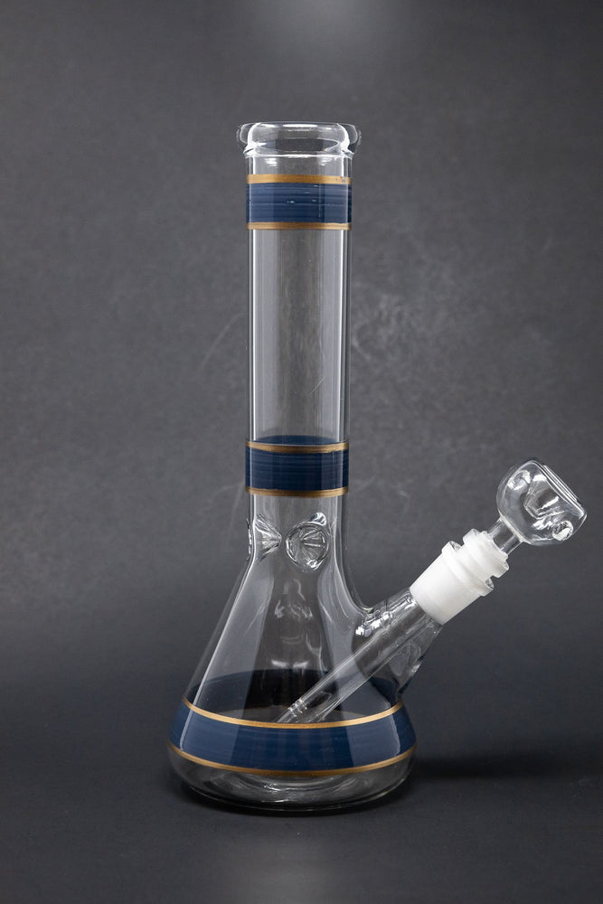 10" Black Stripe Beaker Bong w/ Ice Catcher