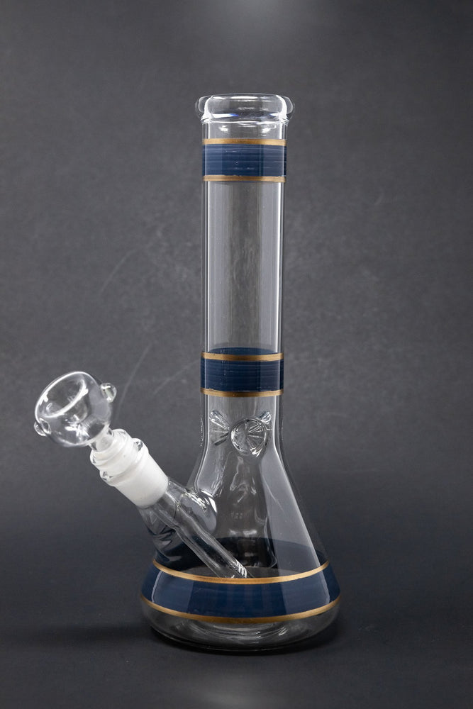 10" Black Stripe Beaker Bong w/ Ice Catcher