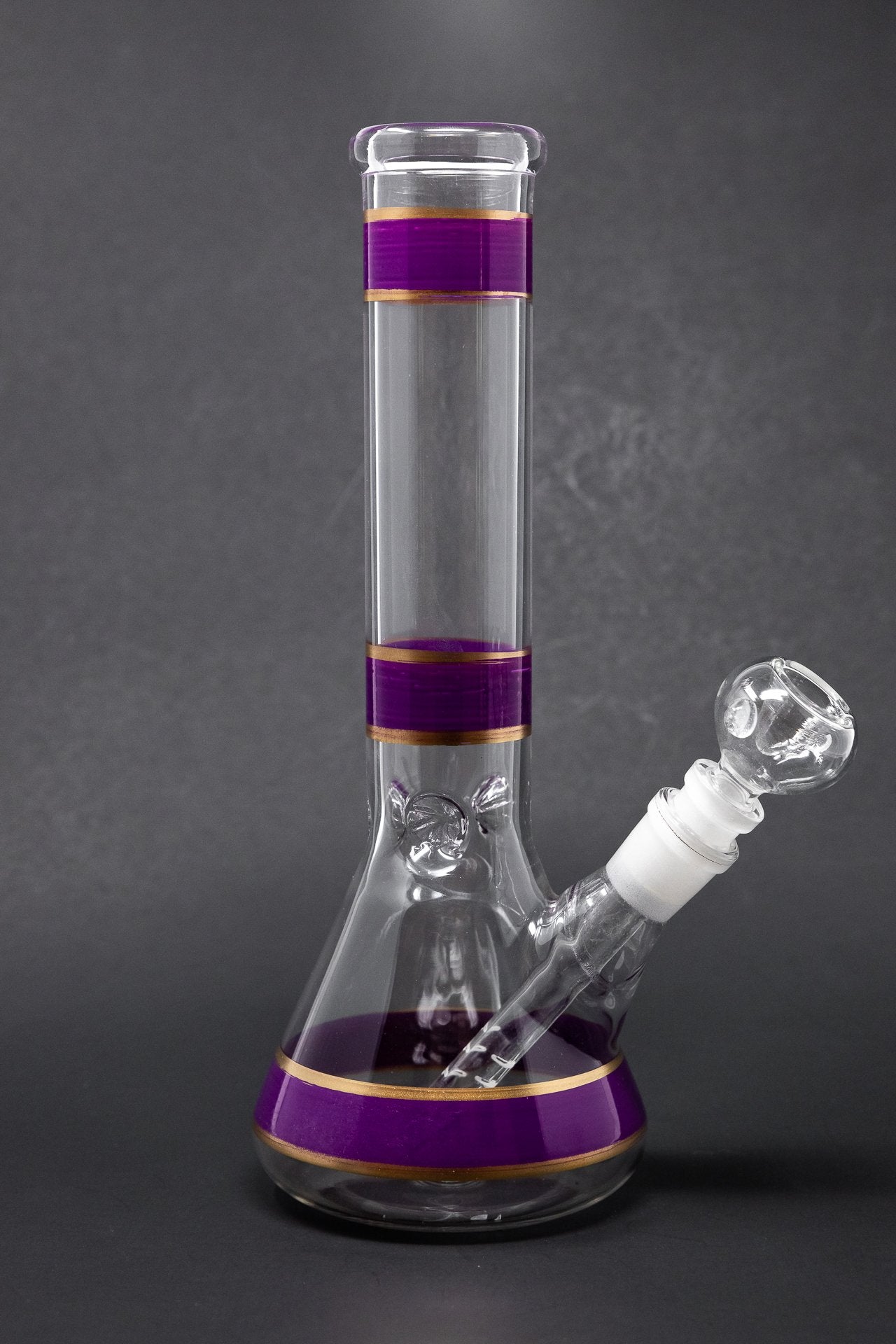 10" Purple Stripe Beaker Bong w/ Ice Catcher
