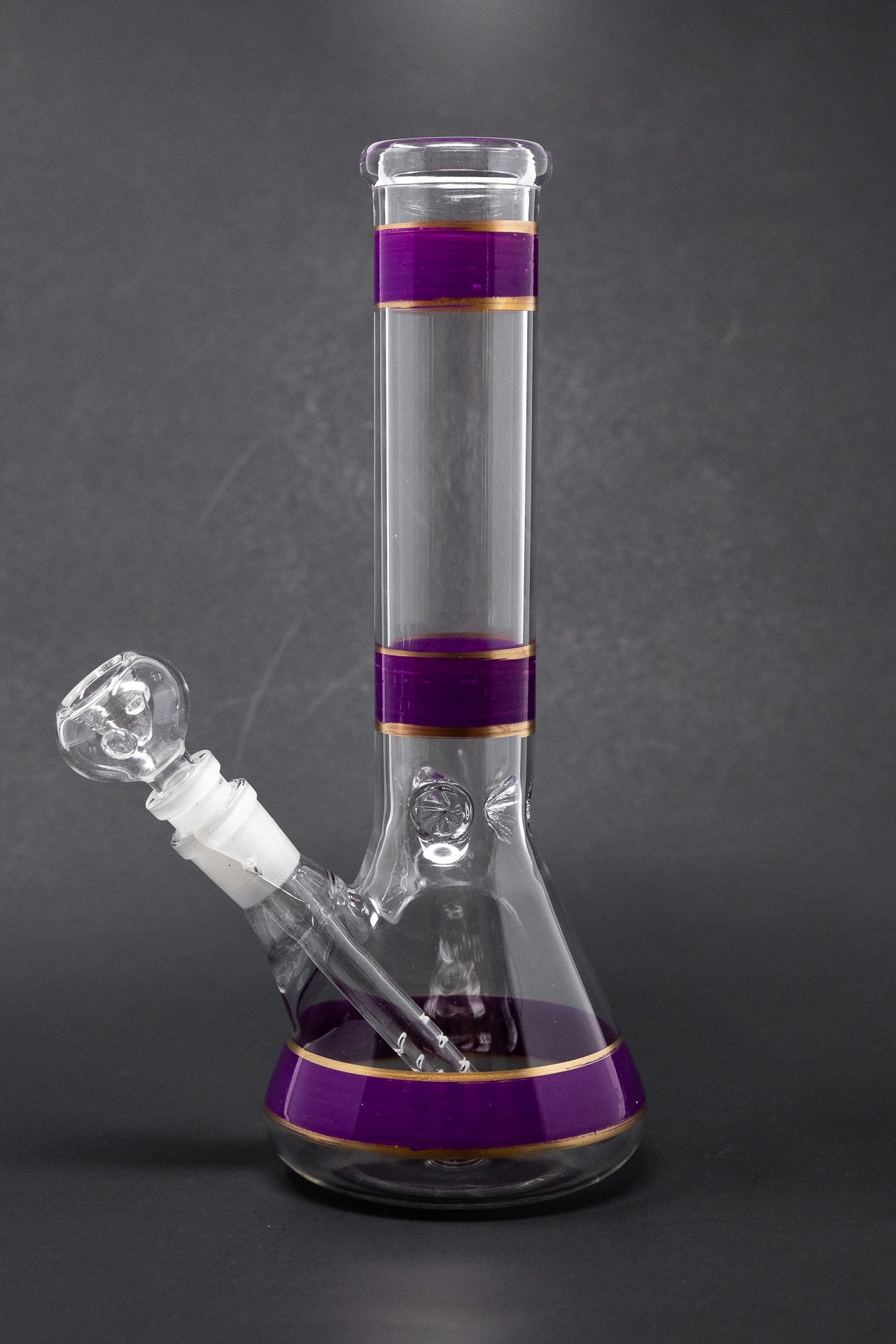 10" Purple Stripe Beaker Bong w/ Ice Catcher