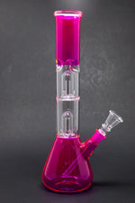 12" Double Percolator Neon Pink Bong