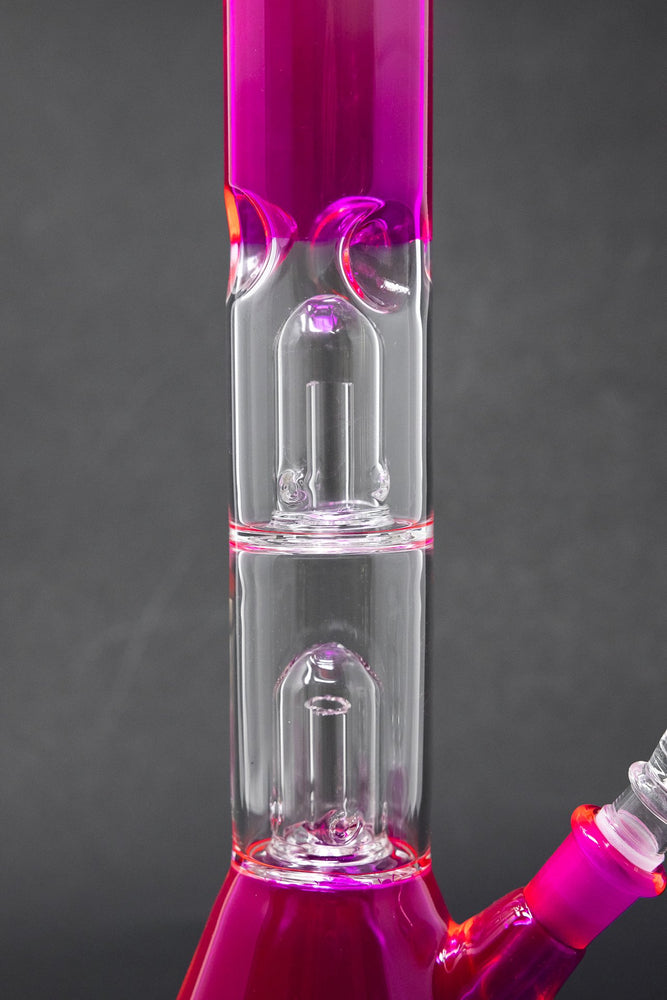 12" Double Percolator Neon Pink Bong