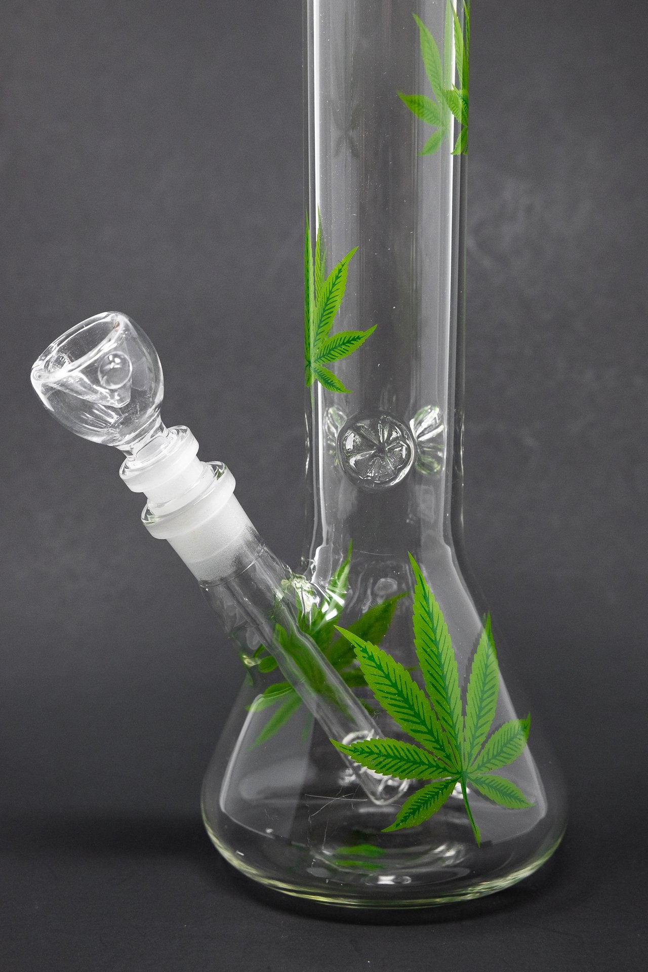 14" Green Leaf Beaker Bong w/ Ice Catcher