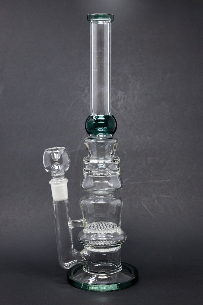 14" Green Double Honeycomb Bong