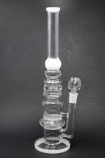 14" White Double Honeycomb Bong