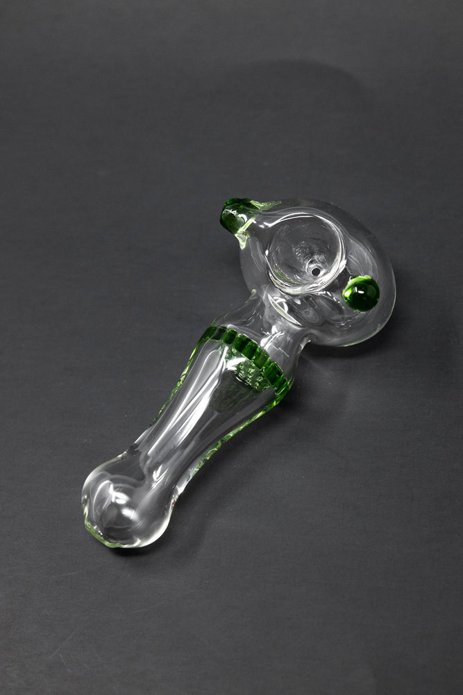 4" Green Honeycomb Filter Glass Hand Smoking Pipe w/ Carb Hole