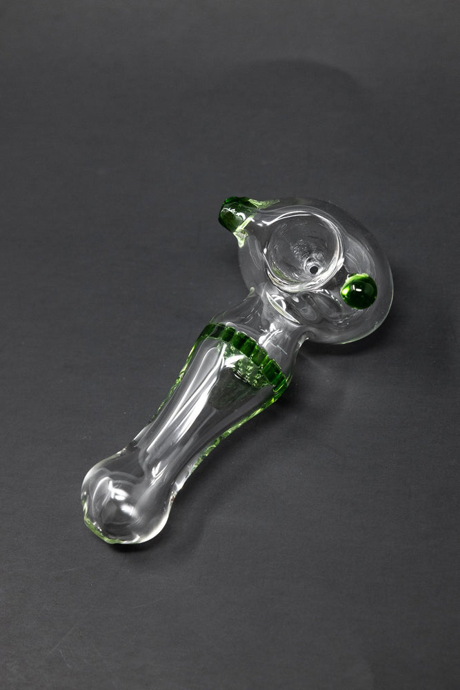 4" Green Honeycomb Filter Glass Hand Smoking Pipe w/ Carb Hole